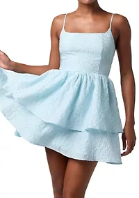 Women's Sleeveless Textured Tiered Mini Dress