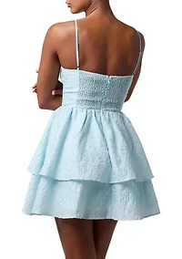 Women's Sleeveless Textured Tiered Mini Dress