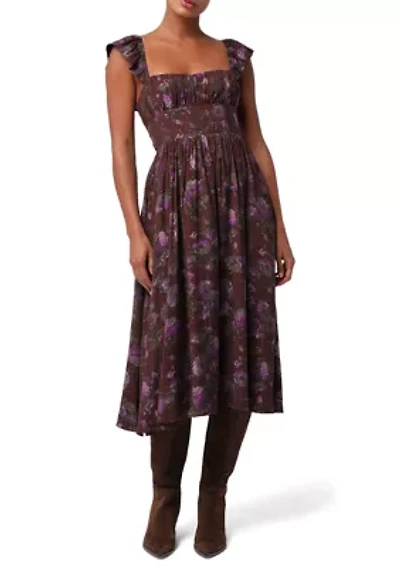 Women's Vera Ruffle Shoulder Midi Dress