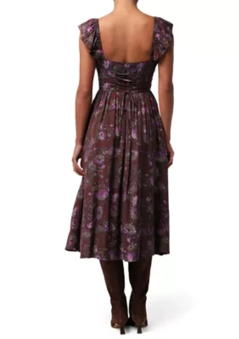 Women's Vera Ruffle Shoulder Midi Dress