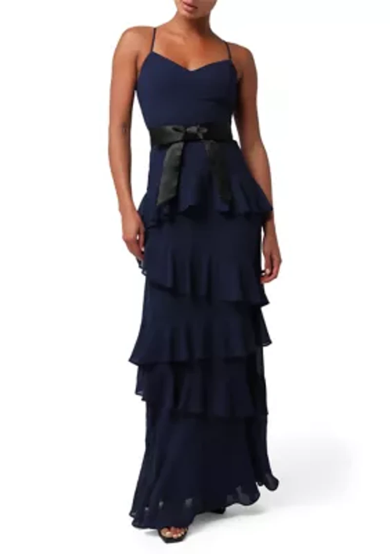 Women's Beth Ruffled Maxi Dress with Belt