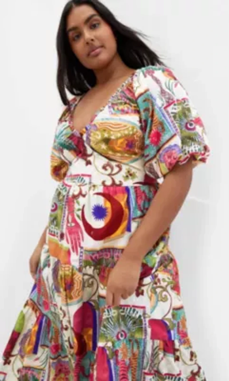 Simona Print Puff Sleeve Dress