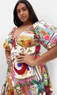 Simona Print Puff Sleeve Dress