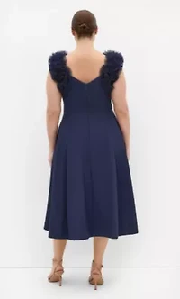 Roselyn Ruffle Tulle Midi Dress