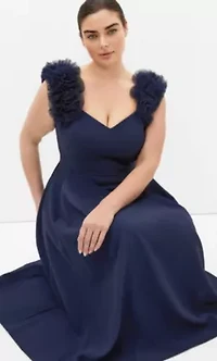Roselyn Ruffle Tulle Midi Dress