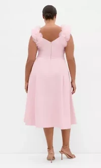 Roselyn Ruffle Tulle Midi Dress