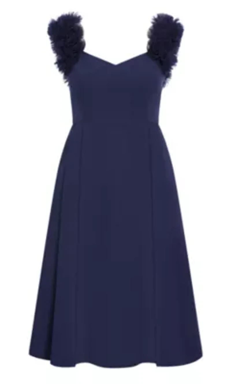 Roselyn Ruffle Tulle Midi Dress