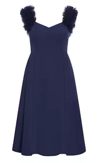 Roselyn Ruffle Tulle Midi Dress