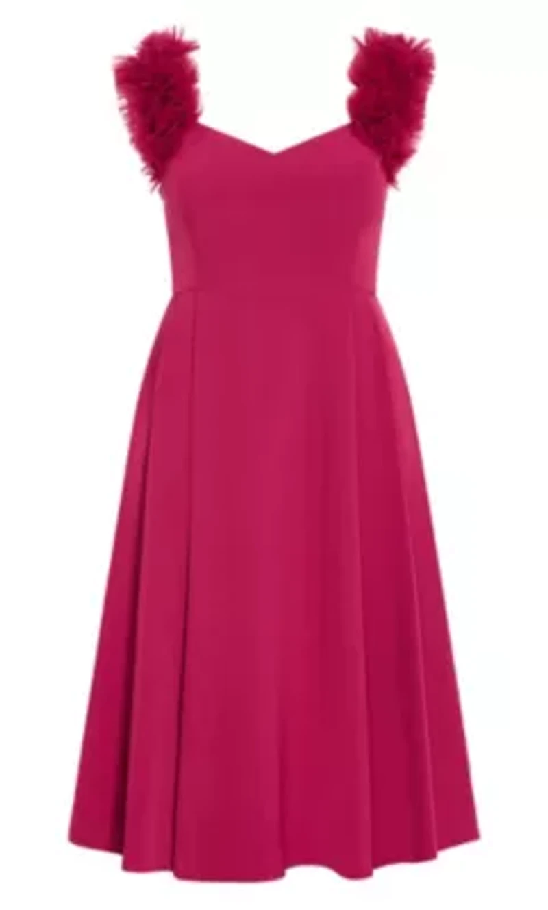 Roselyn Ruffle Tulle Midi Dress