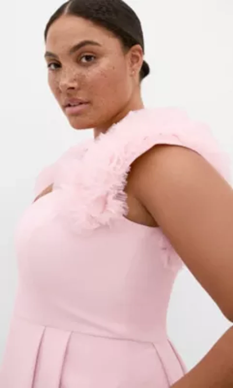Roselyn Ruffle Tulle Midi Dress