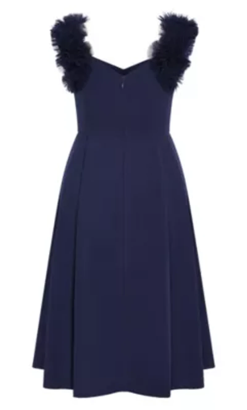 Roselyn Ruffle Tulle Midi Dress