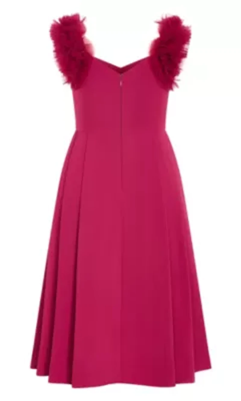 Roselyn Ruffle Tulle Midi Dress