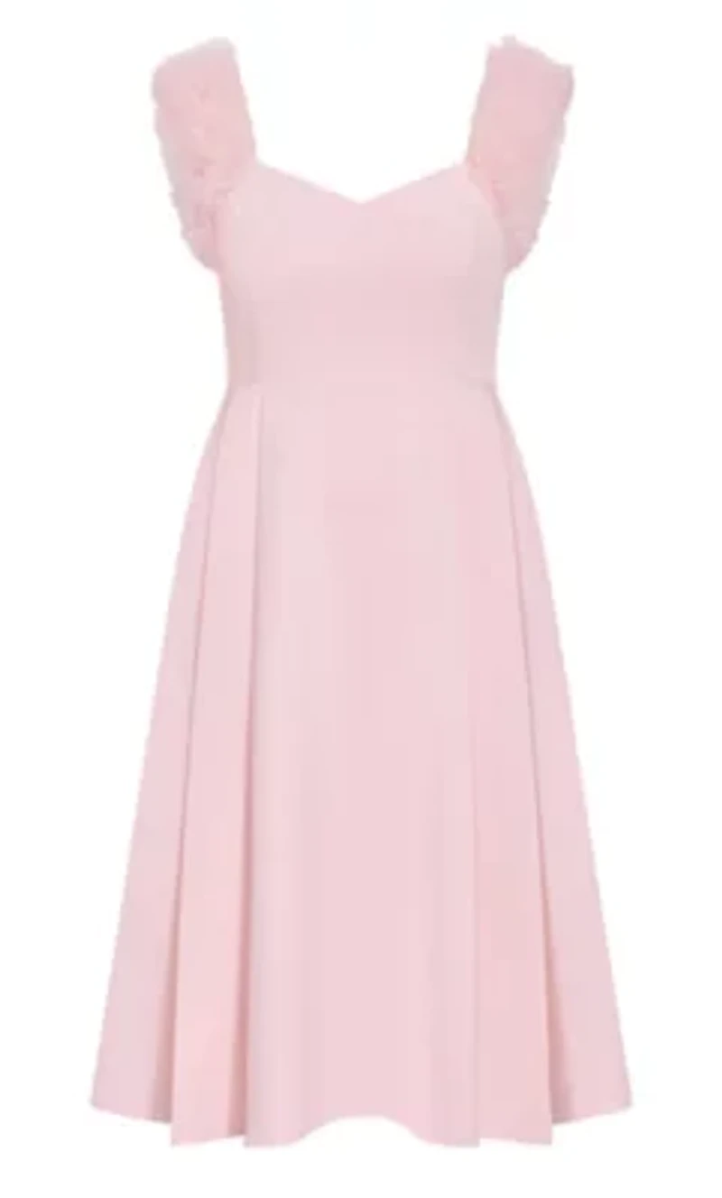 Roselyn Ruffle Tulle Midi Dress