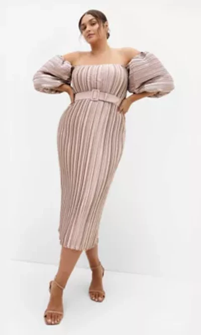 Krista Pleat Midi Dress