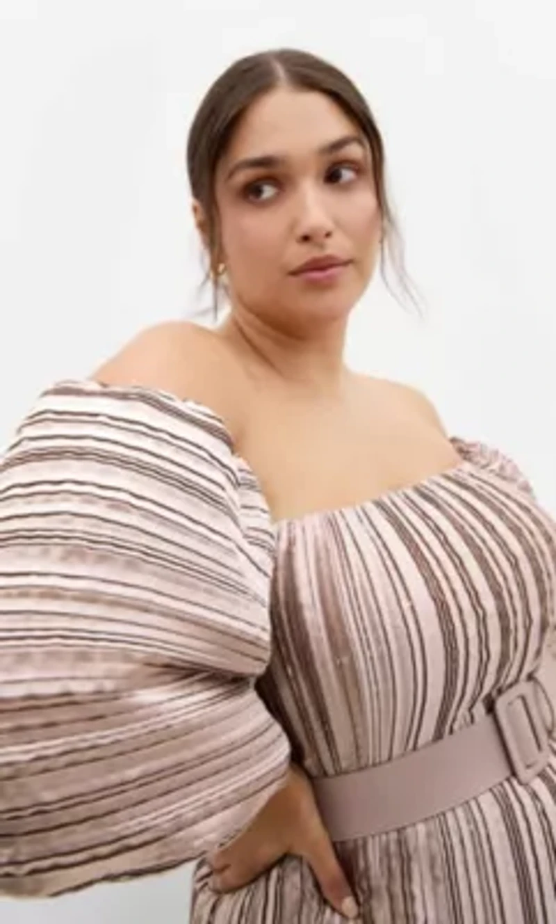 Krista Pleat Midi Dress