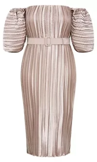 Krista Pleat Midi Dress