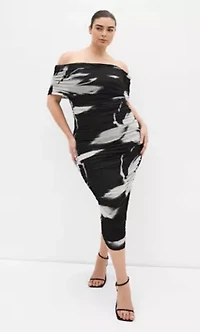 Dana Mesh Blur Print Dress