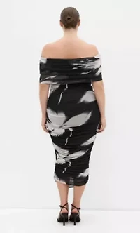 Dana Mesh Blur Print Dress