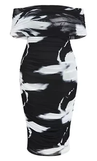 Dana Mesh Blur Print Dress