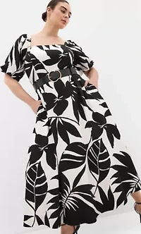 Collins Oasis Print Belted Maxi Dress