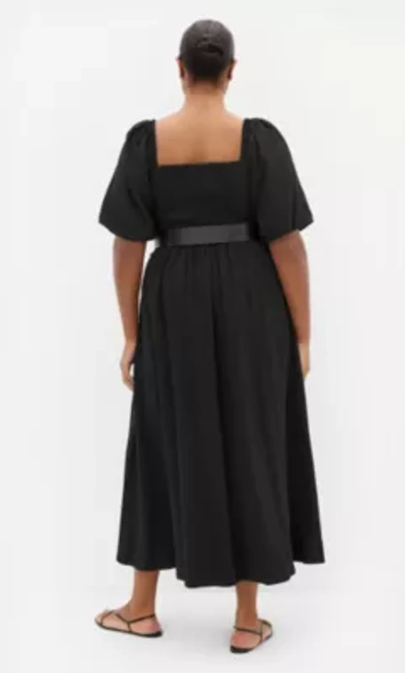 Collins Puff Sleeve Belted Maxi Dress