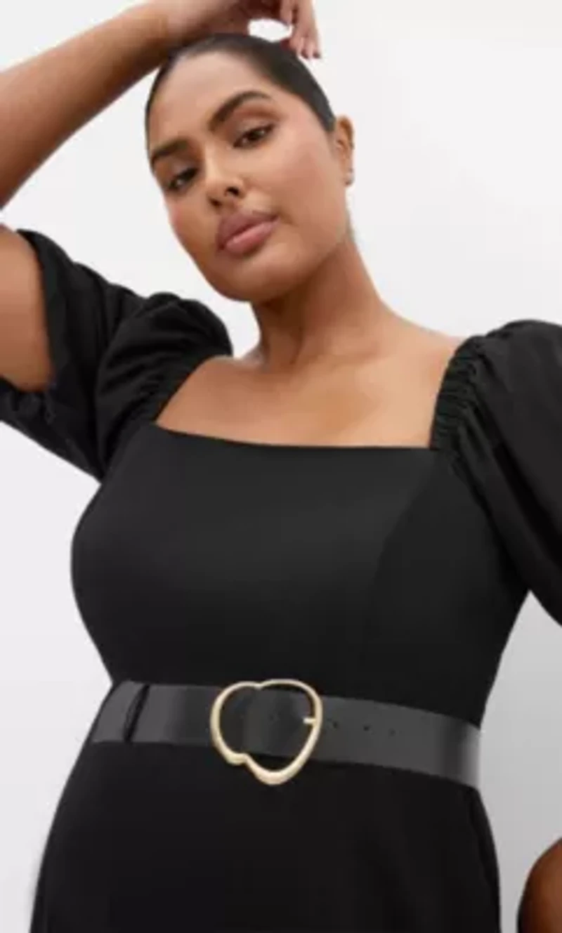 Collins Puff Sleeve Belted Maxi Dress
