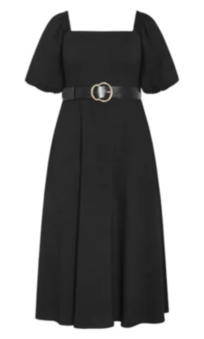 Collins Puff Sleeve Belted Maxi Dress