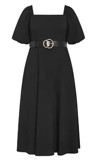 Collins Puff Sleeve Belted Maxi Dress