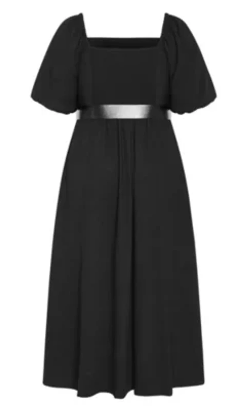 Collins Puff Sleeve Belted Maxi Dress