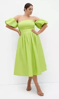Rosalee Puff Sleeve Midi Dress