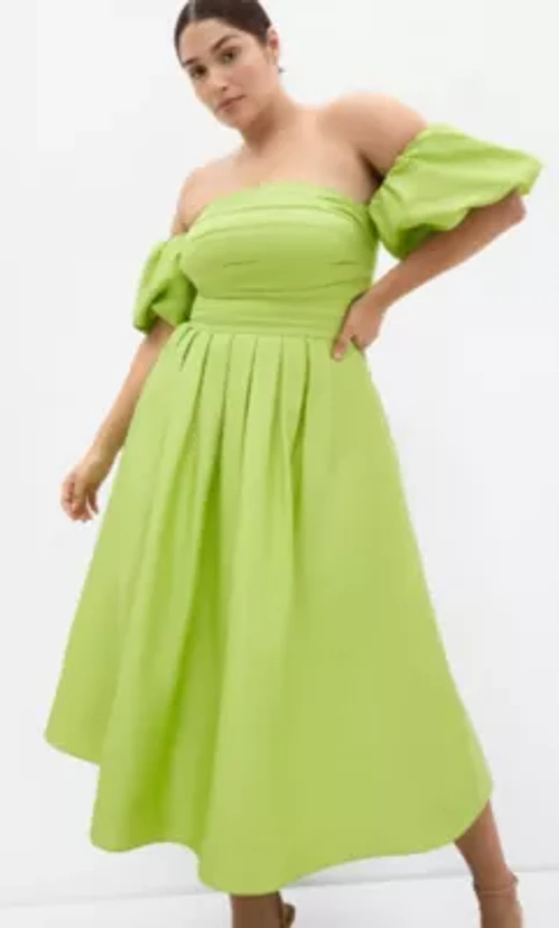 Rosalee Puff Sleeve Midi Dress