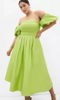 Rosalee Puff Sleeve Midi Dress