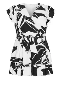 Sunny Frill Mono Print Playsuit