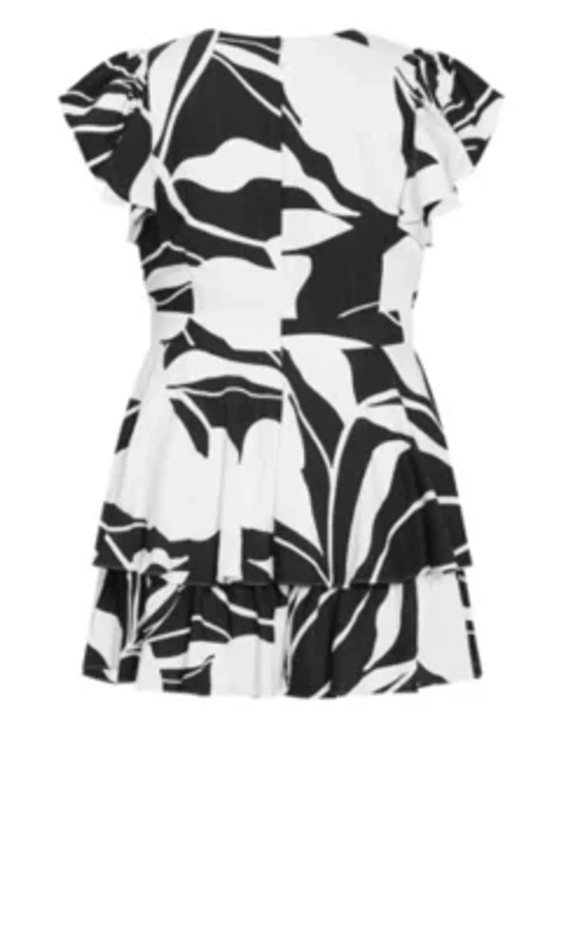 Sunny Frill Mono Print Playsuit