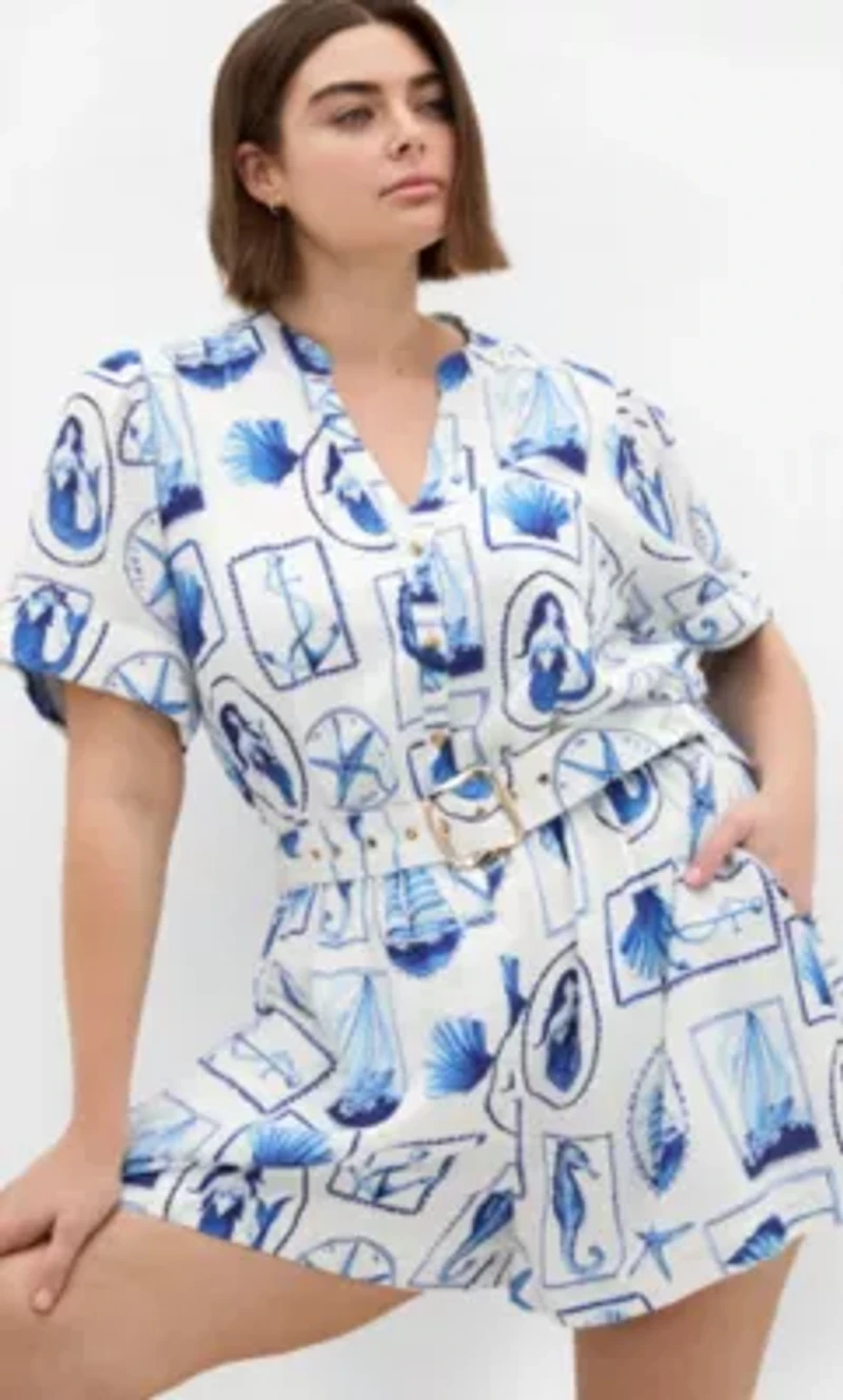 Elise Amalfi Print Playsuit