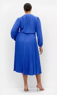 Halle Long Sleeve Pleat Dress