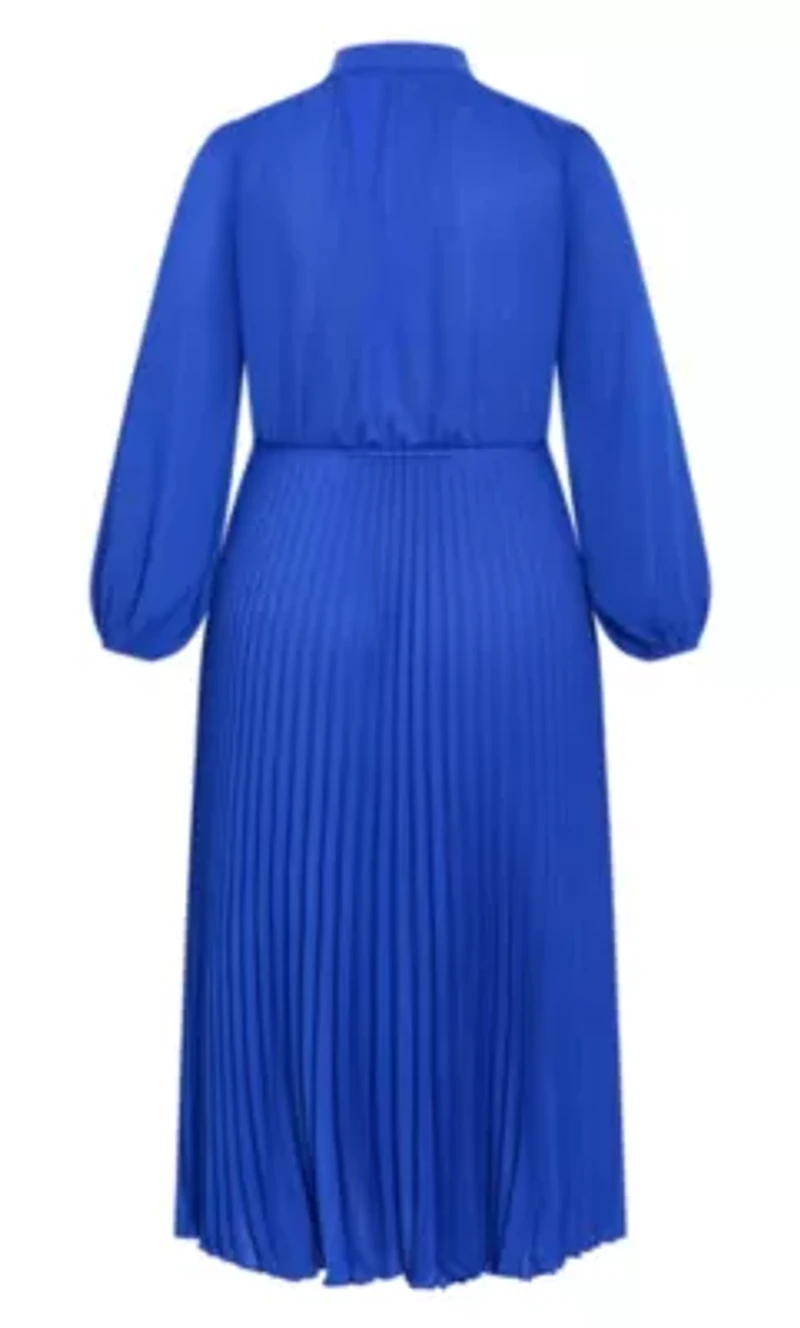 Halle Long Sleeve Pleat Dress