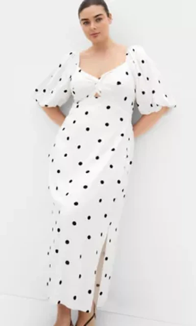 Nala Spot Print Twist Front Dress