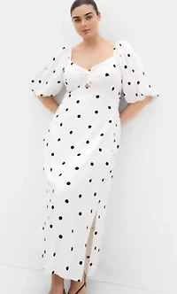 Nala Spot Print Twist Front Dress