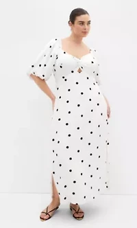 Nala Spot Print Twist Front Dress