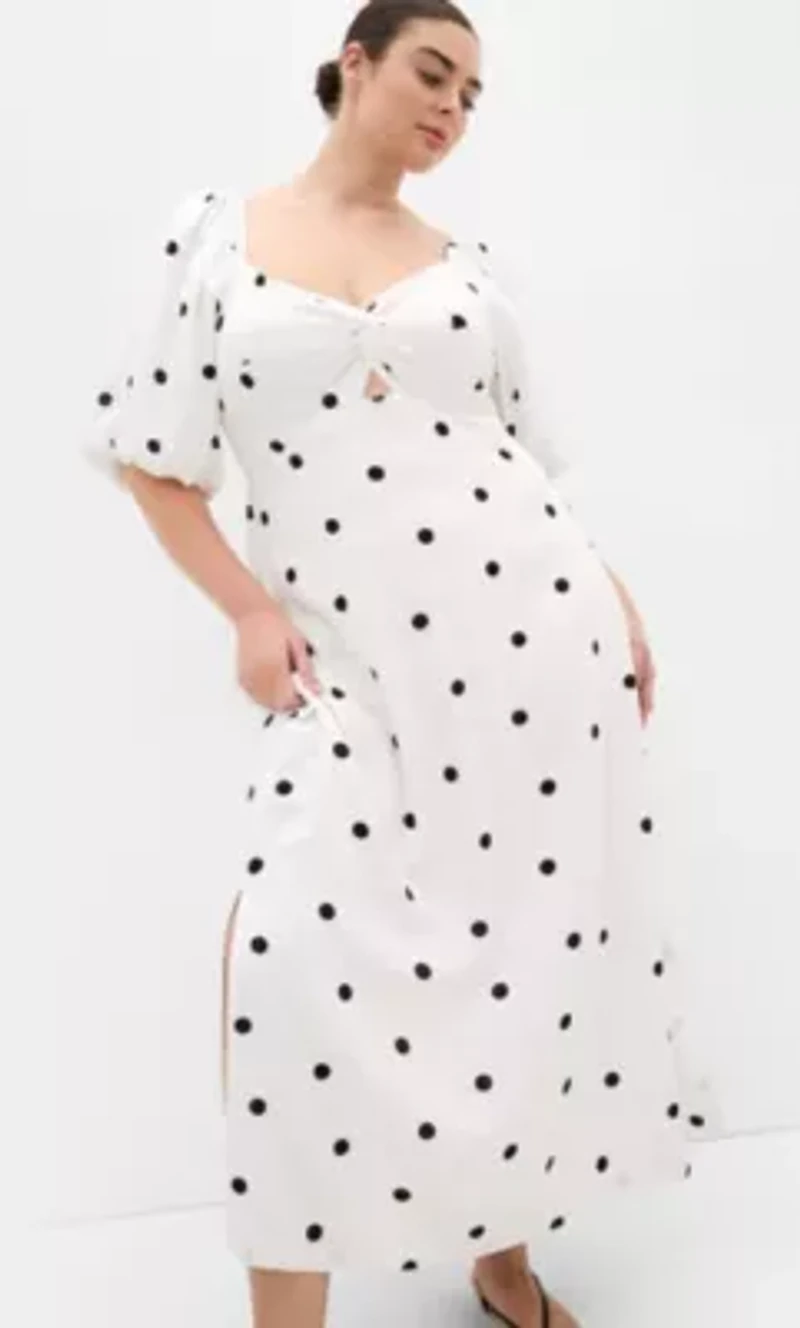 Nala Spot Print Twist Front Dress