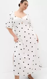 Nala Spot Print Twist Front Dress