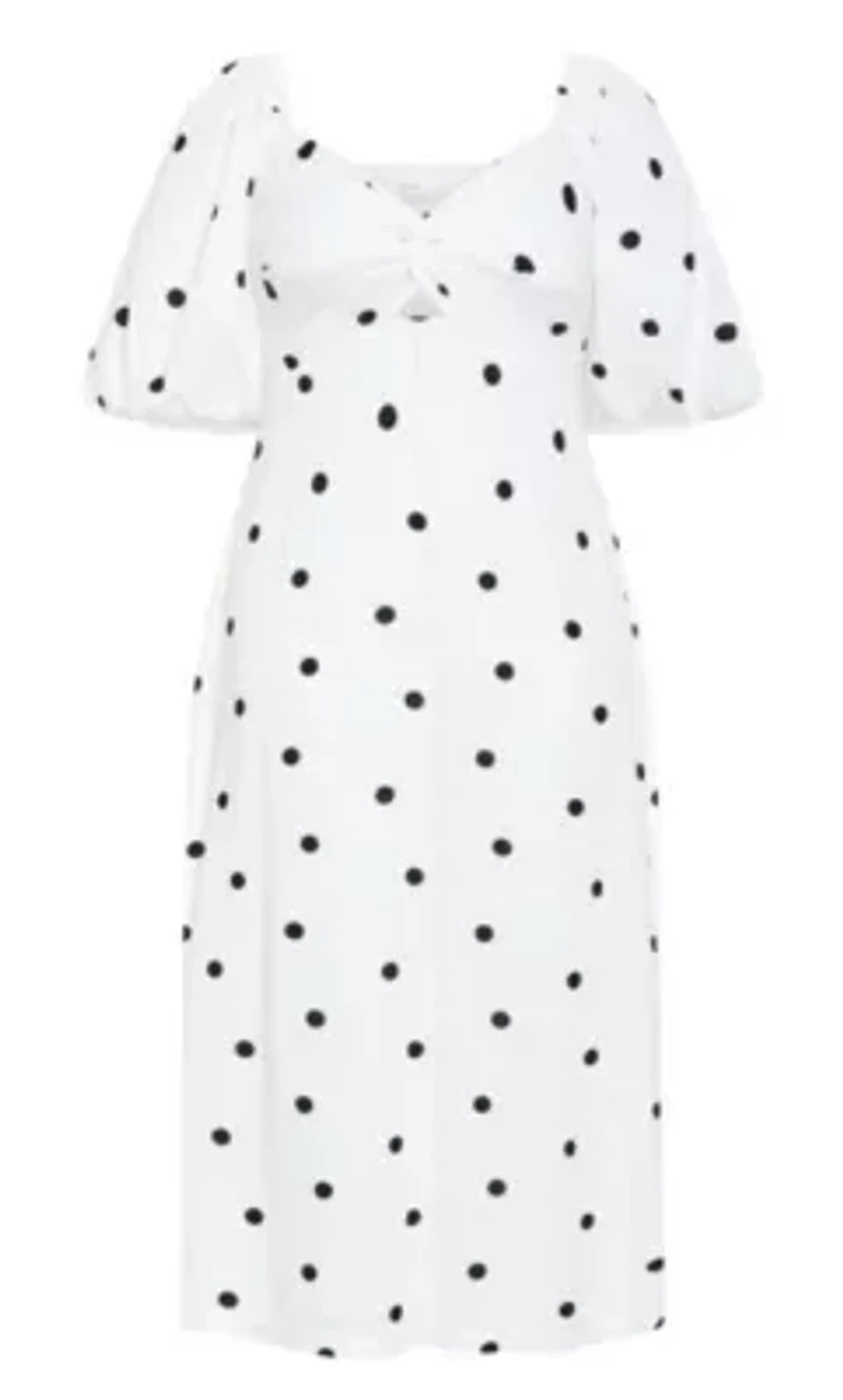 Nala Spot Print Twist Front Dress