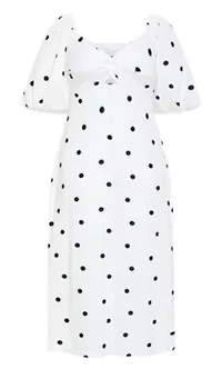 Nala Spot Print Twist Front Dress