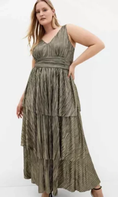 Glamour Metallic Tier Dress