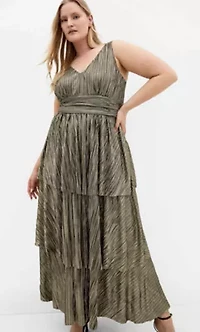 Glamour Metallic Tier Dress