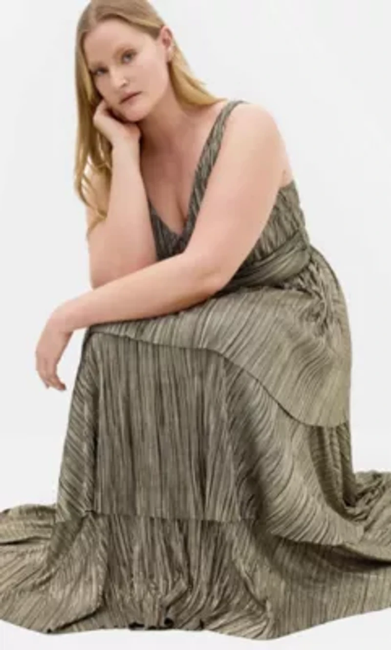 Glamour Metallic Tier Dress