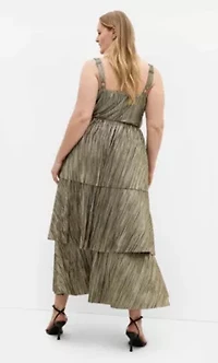 Glamour Metallic Tier Dress