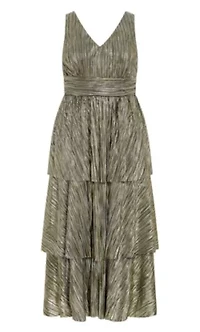 Glamour Metallic Tier Dress