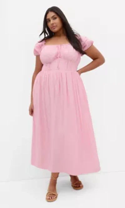 Ariella Crochet Trim Midi Dress